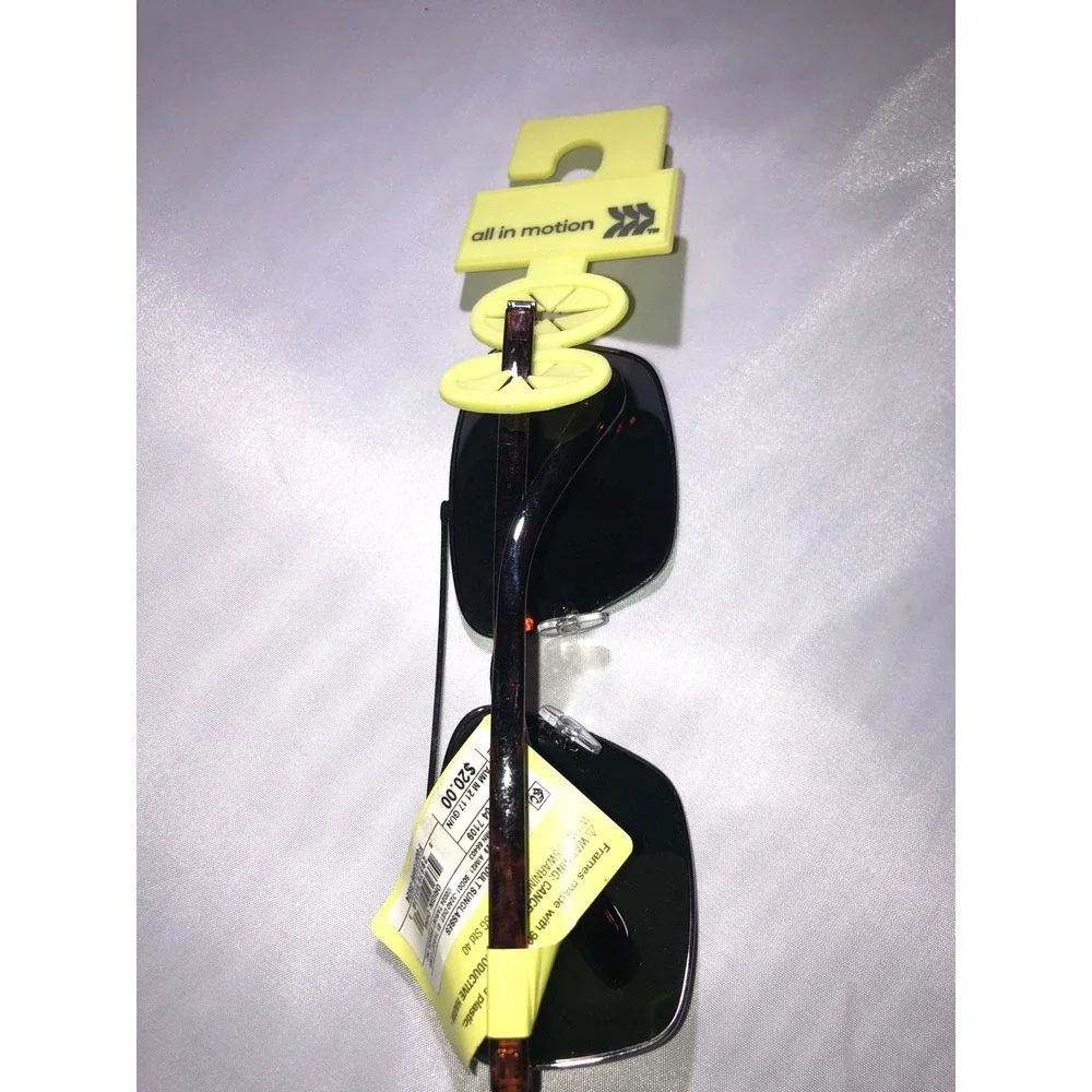 All In Motion Polarized Sunglasses Gunmetal Square Aviator AIM-M 21 17 GUN NWT